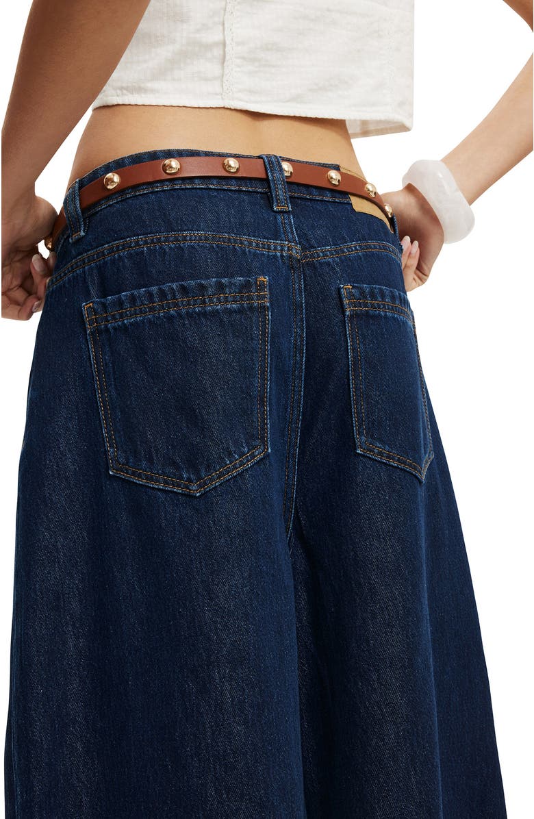 Cotton On Women's Lyocell Wide Denim Jort, Alternate, color, Blue Rinse