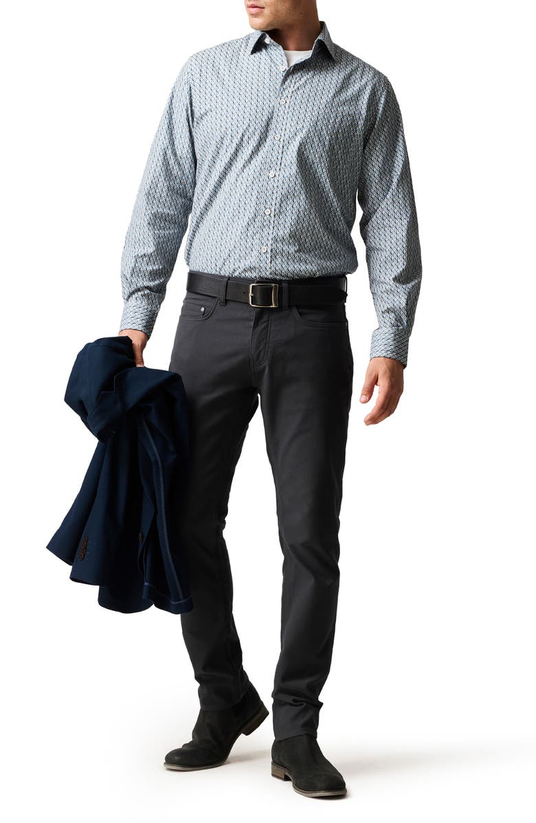 Rodd & Gunn Maitlands Sports Fit Geometric Print Cotton Poplin Button-Up Shirt, Alternate, color, Dusk
