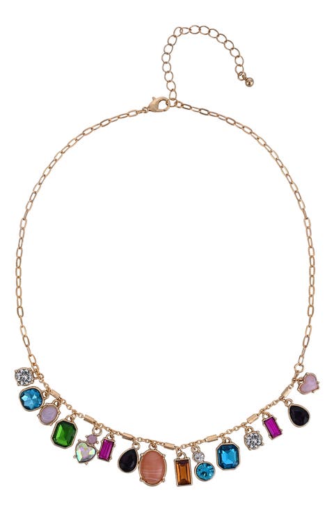 Multi Stone Drop Necklace