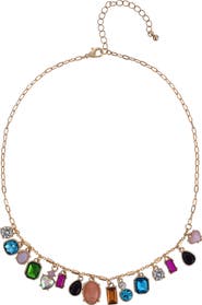 Jewel Badgley Mischka Multi Stone Drop Necklace