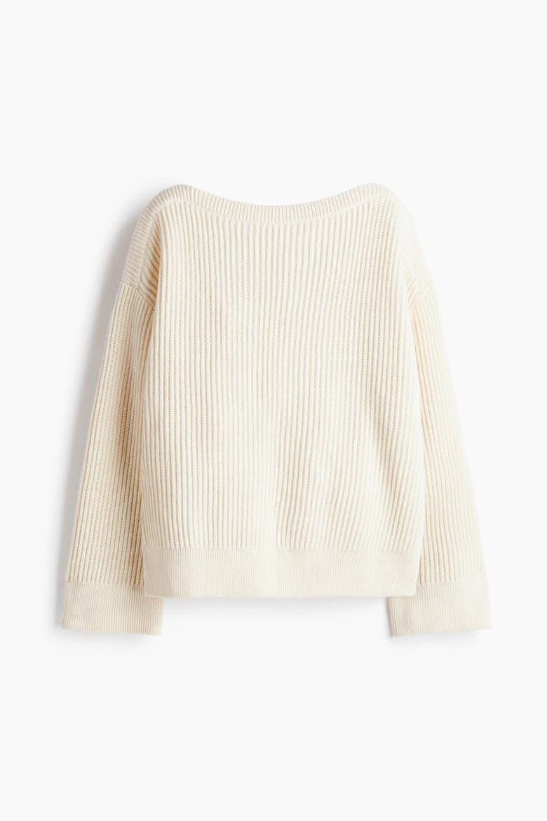 Oversized Wool-blend Jumper, Alternate, color, Cream