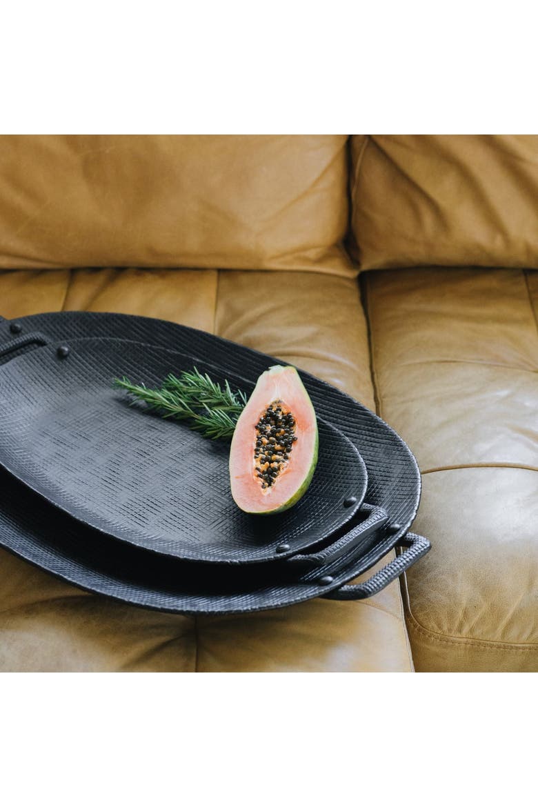Wallis Aluminum Tray with Handles, Alternate, color, Black