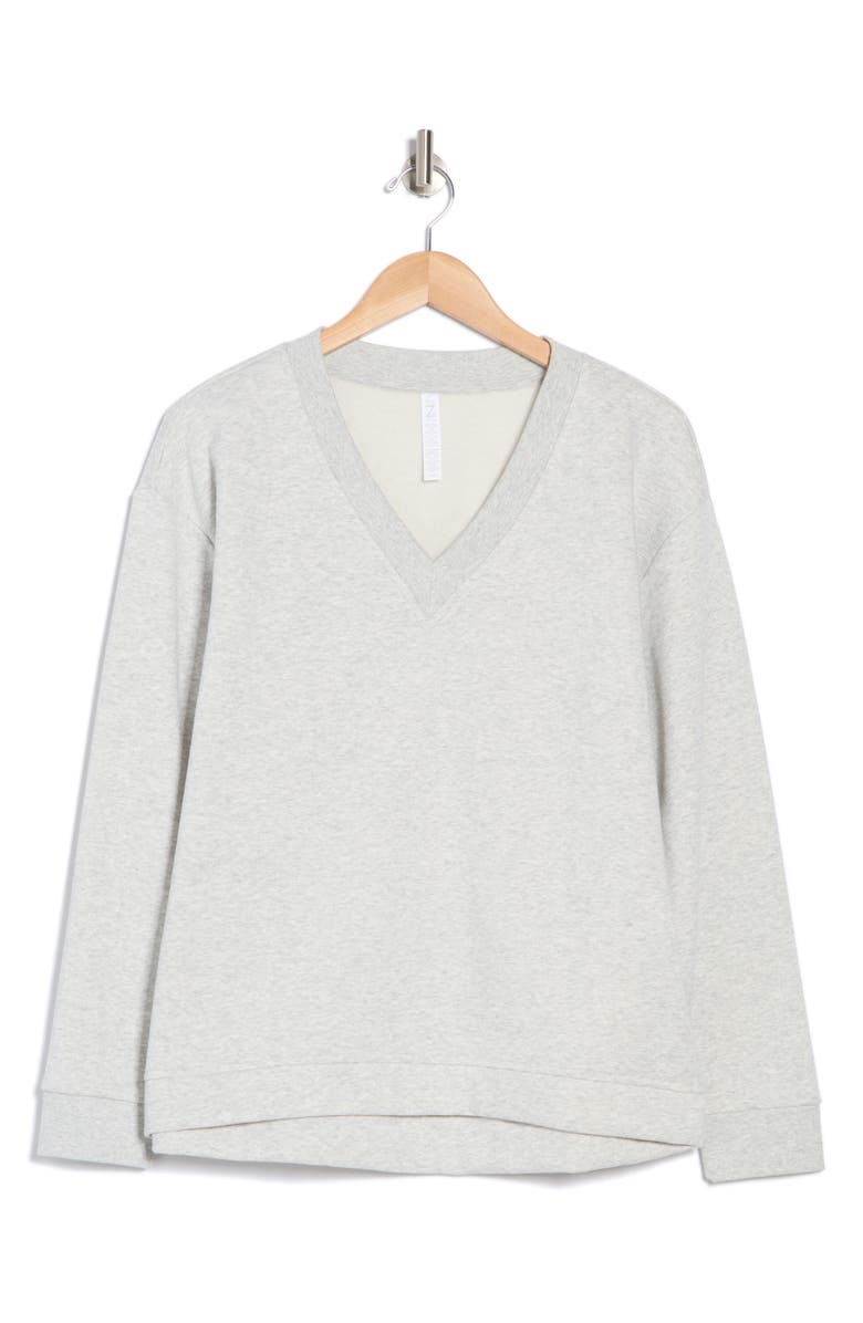 Z by Zella Feather Fleece Oversize V-Neck Pullover, Alternate, color,