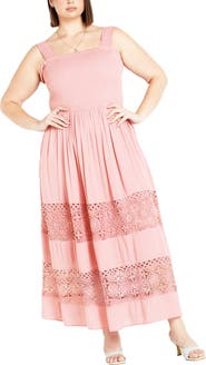 City Chic By the Beach Lace Inset Maxi Sundress