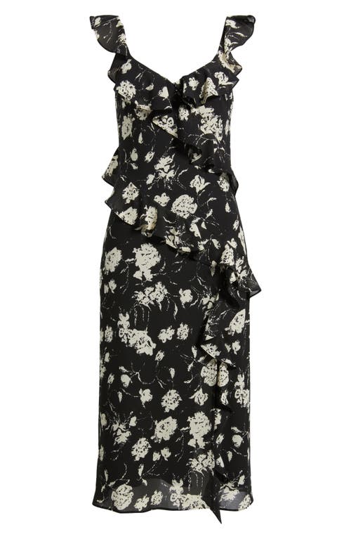 Chelsea28 Ruffle Midi Dress In Black
