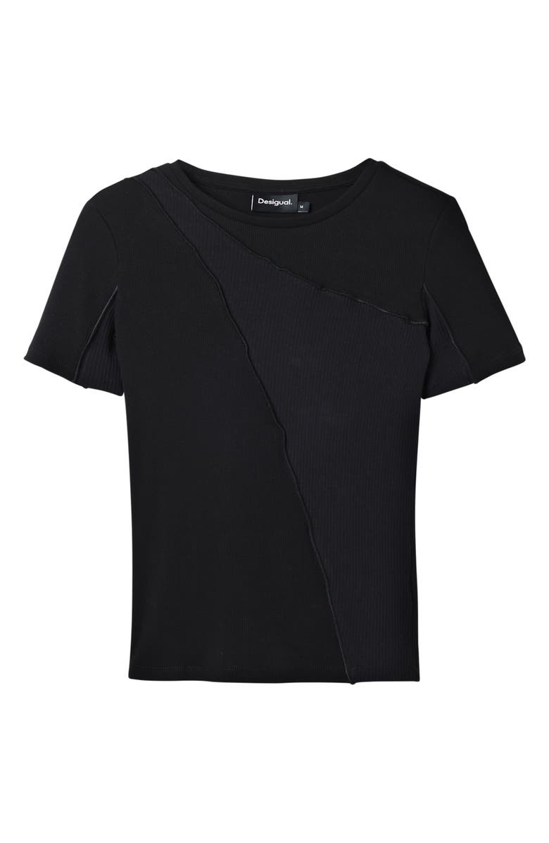 Desigual Ribbed Patchwork T-Shirt, Alternate, color,