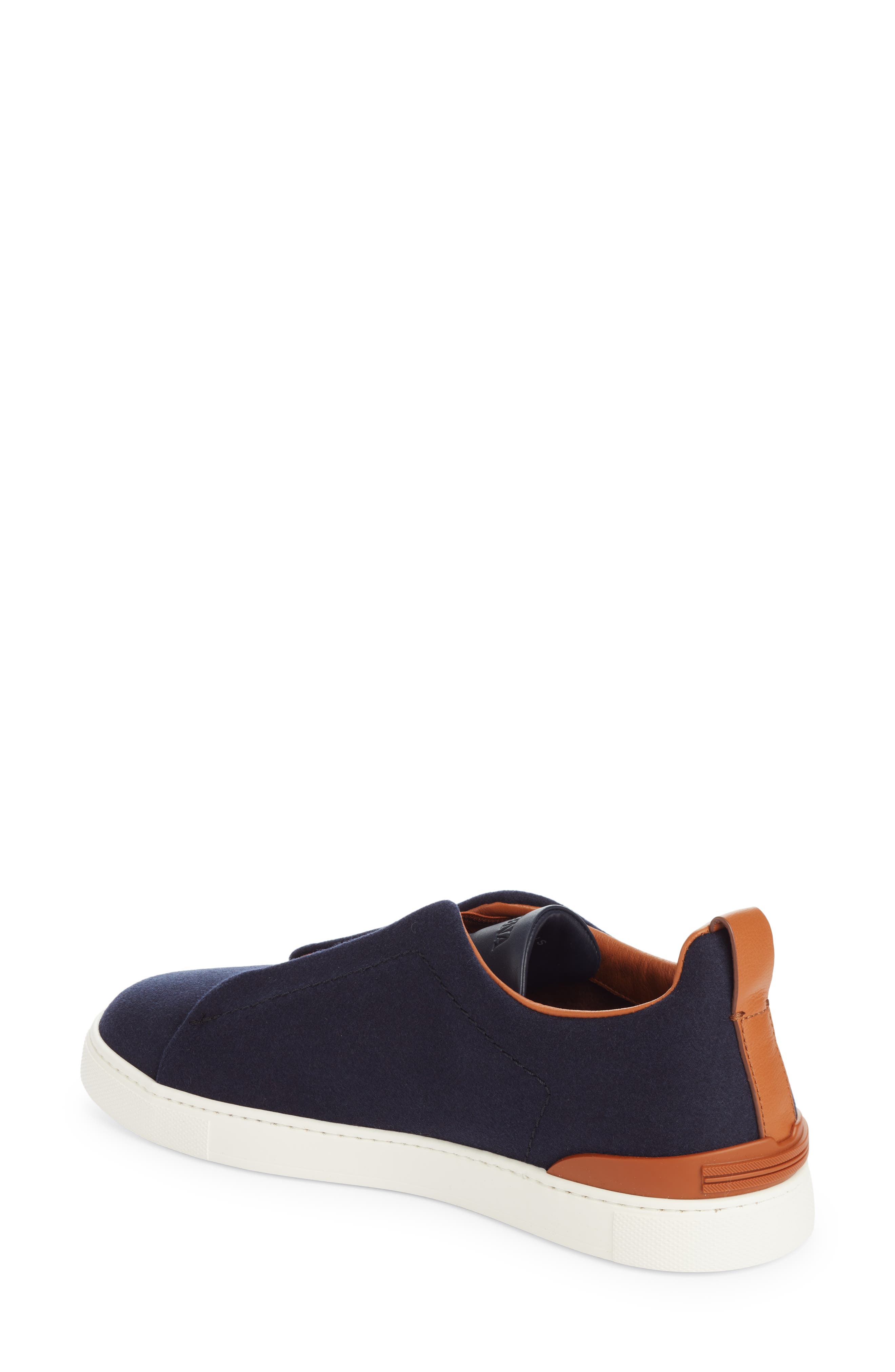 ZEGNA Triple Stitch Slip-On Sneaker, Alternate, color, Navy