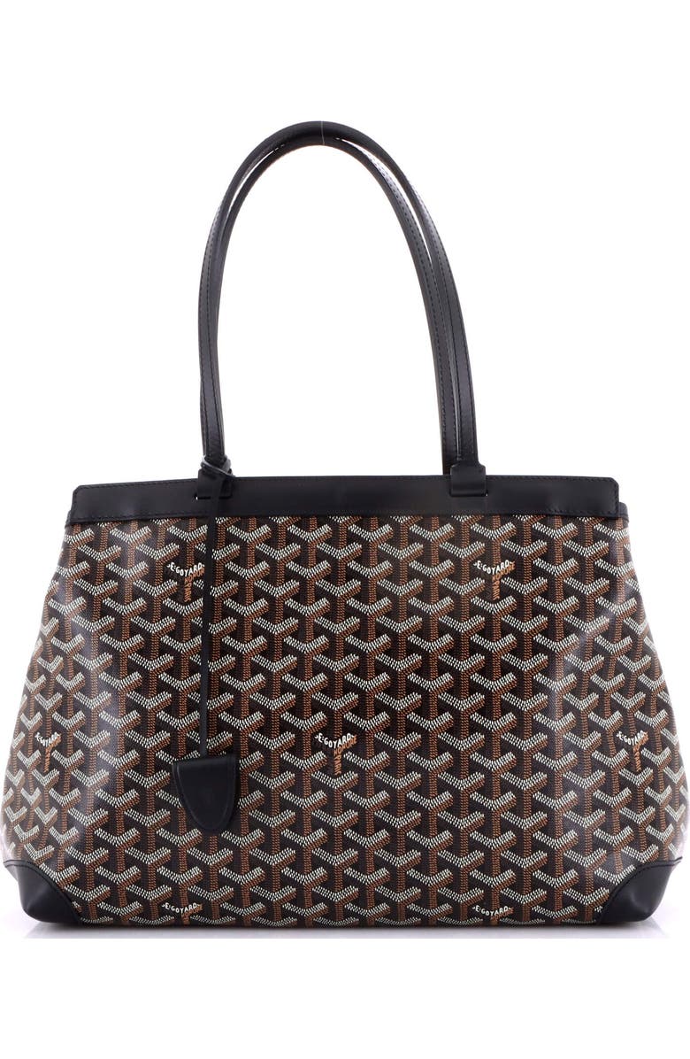 Pre-Owned Goyard Bellechasse Bag Coated Canvas PM, Main, color, Black