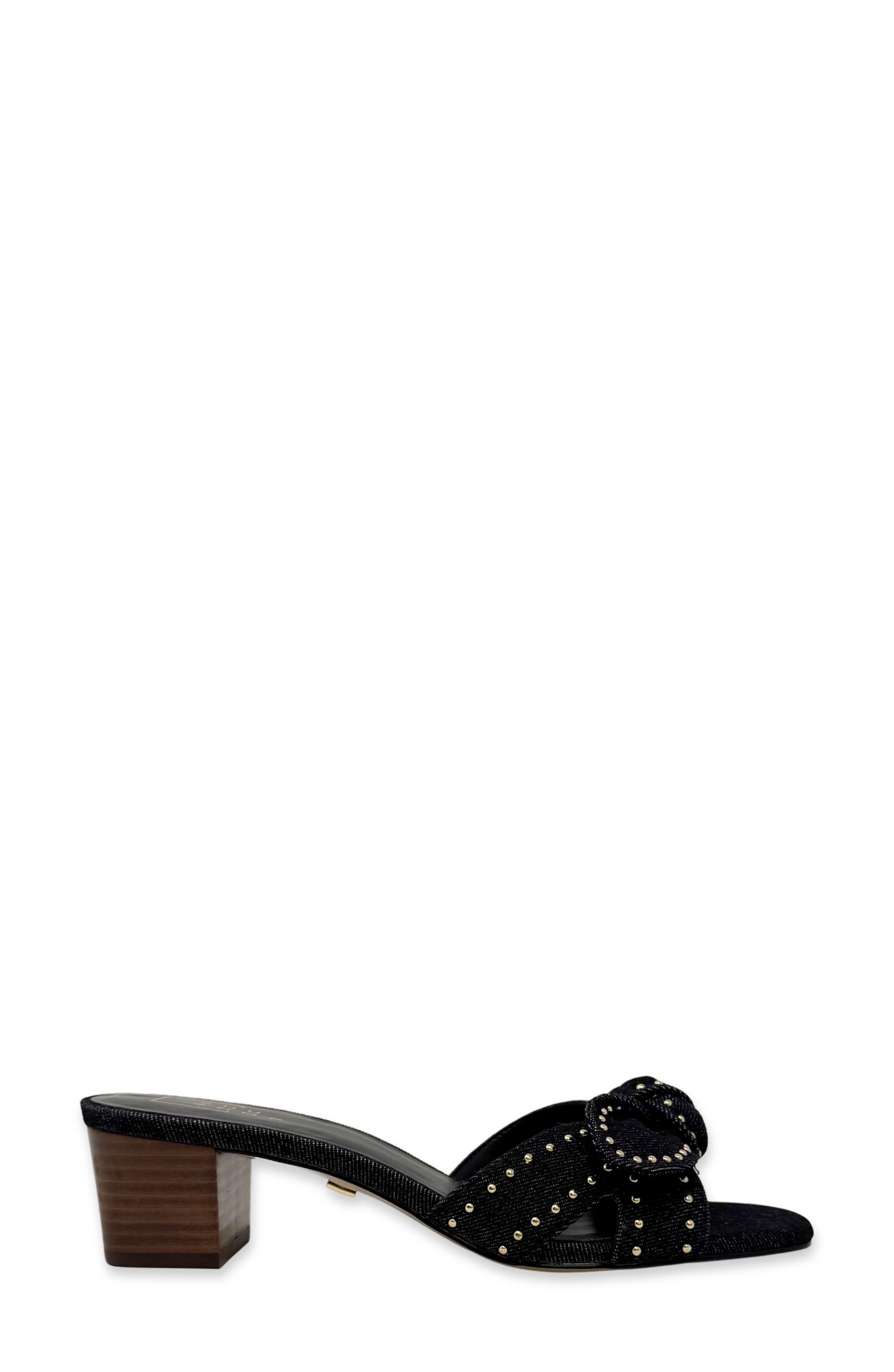SHUSHOP Guinivere Studded Slide Sandal, Alternate, color, Black Denim