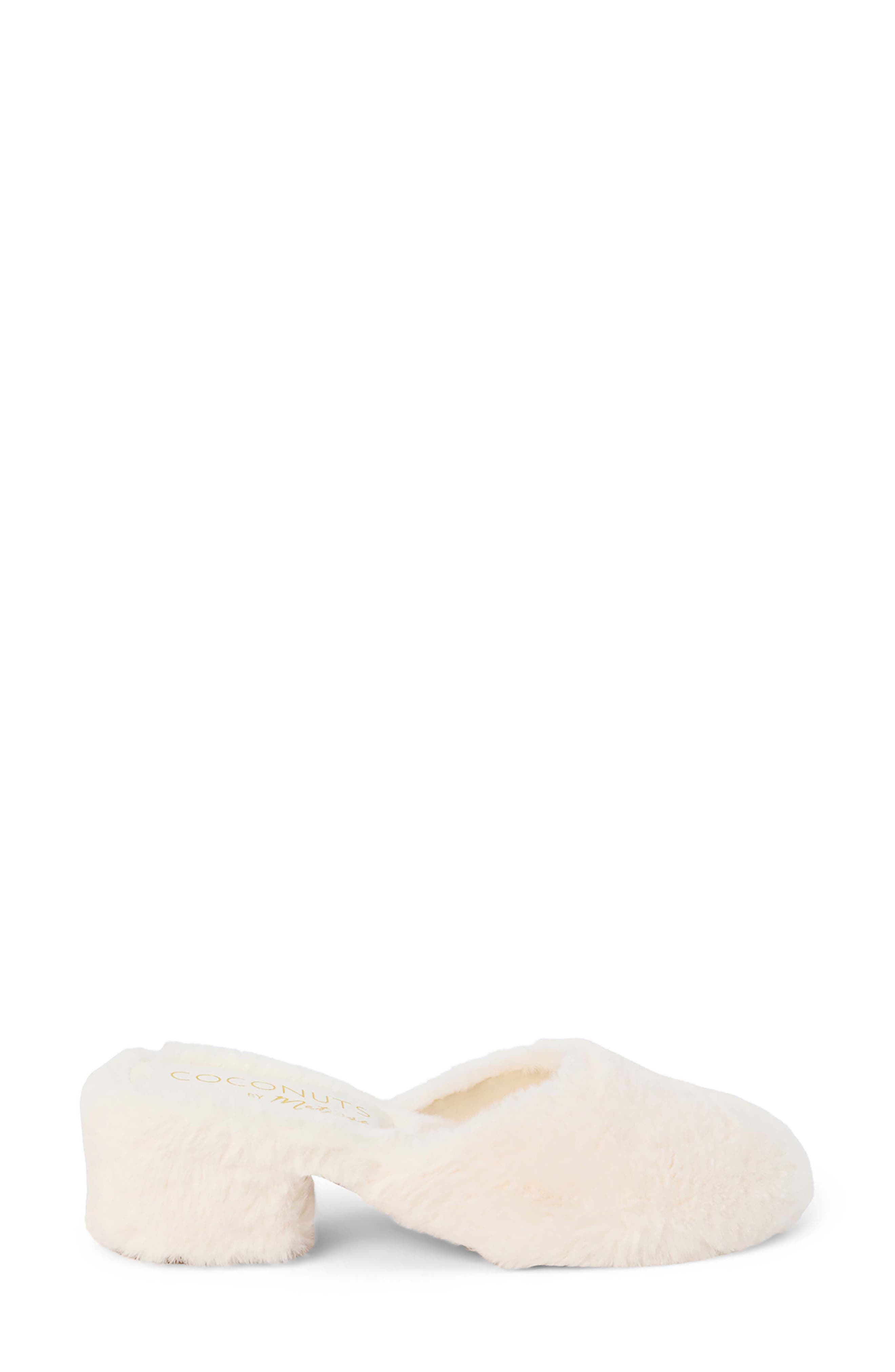 Coconuts by Matisse Teddy Faux Fur Mule, Alternate, color, White