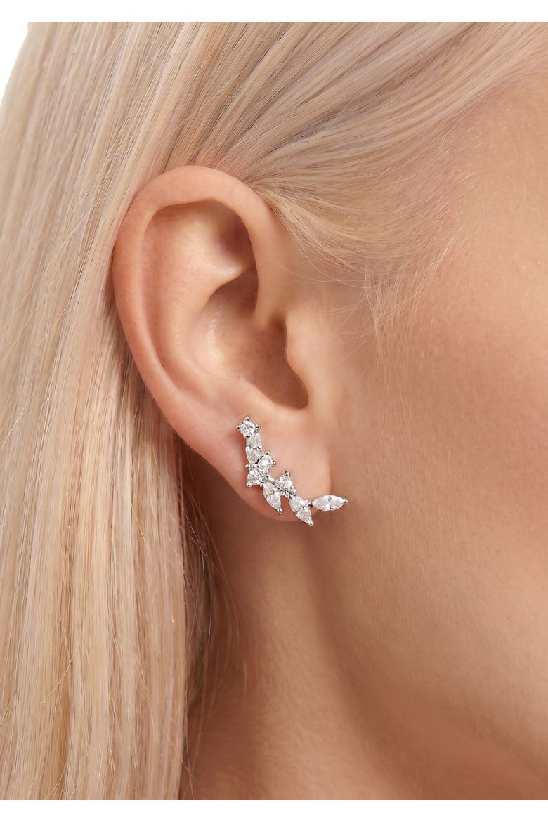Mitra White Gold Earrings, Alternate, color, Silver