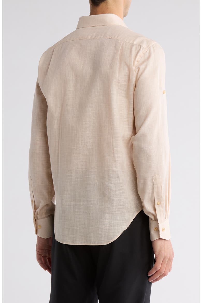 Trim Fit Dress Shirt, Alternate, color, TAN