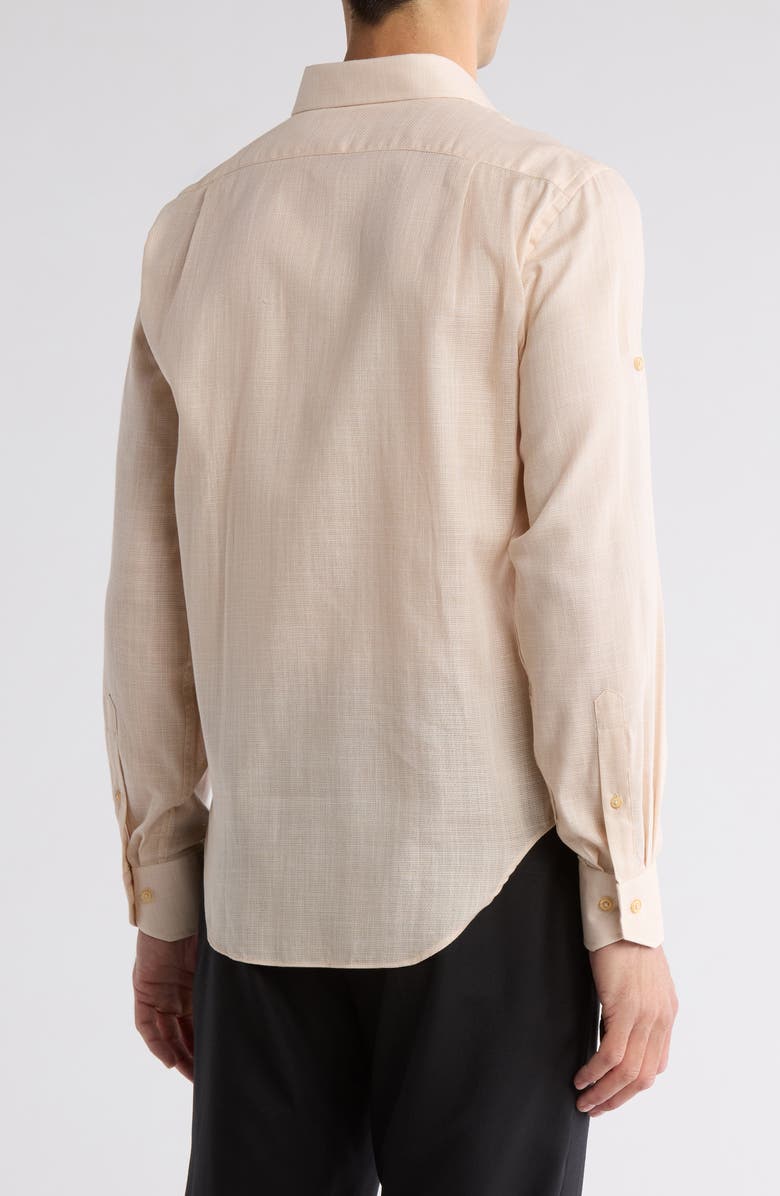 Lorenzo Uomo Trim Fit Dress Shirt, Alternate, color, Tan