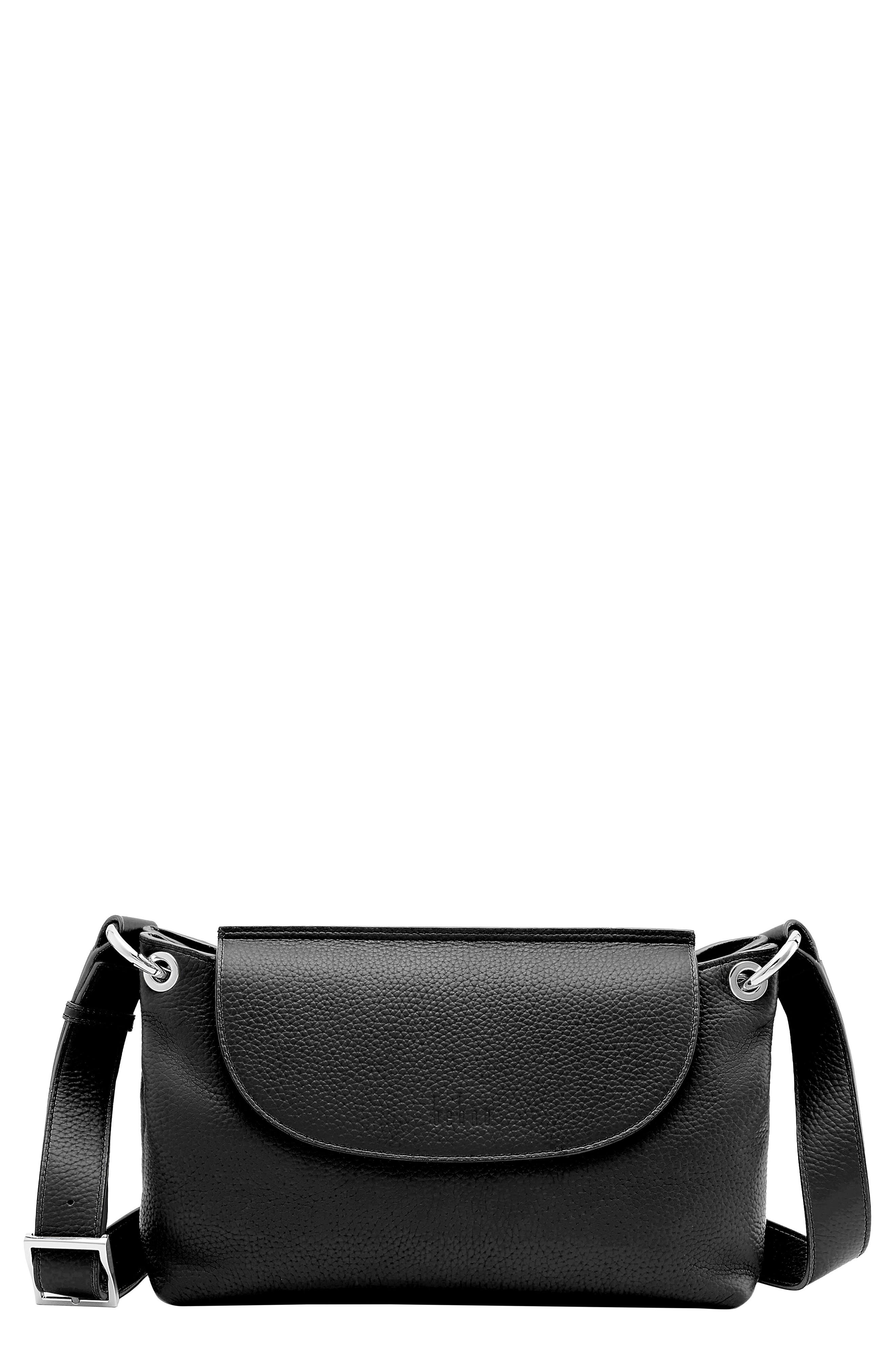 behno Medium Judith Crossbody Satchel, Main, color, Black