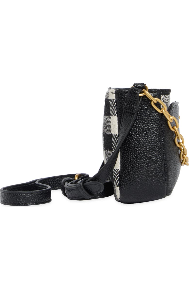 Tahari Hollis Gingham Crossbody Bag, Alternate, color, Black