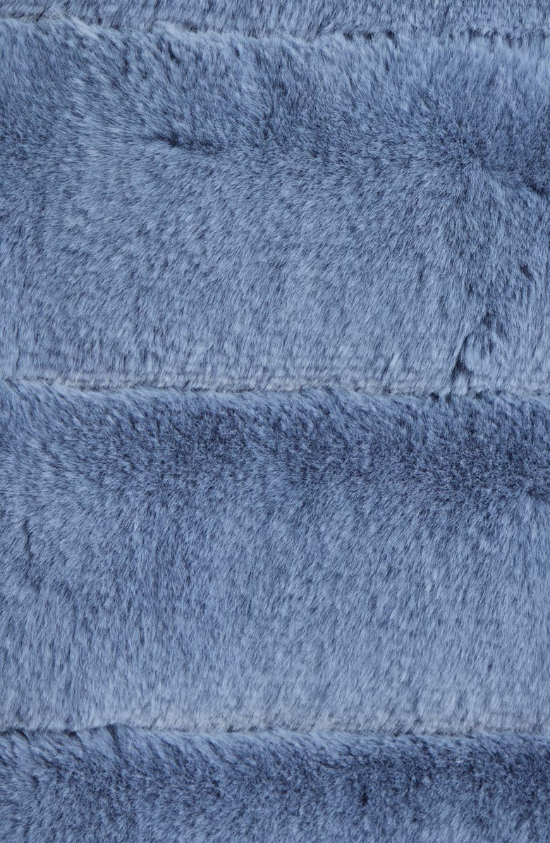 BCBG Max Azria Groove Quilted Faux Fur Coat, Alternate, color, Misty Blue