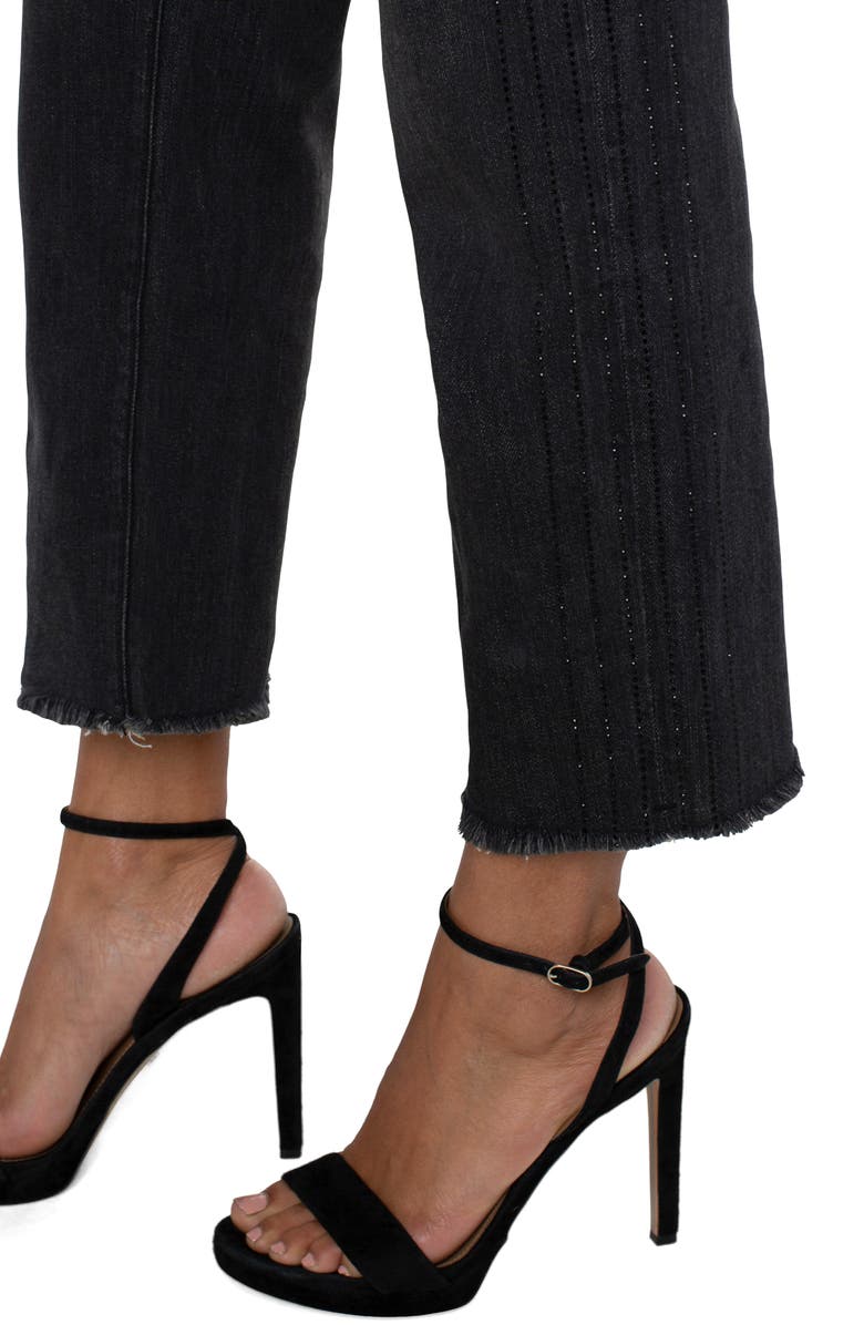 Liverpool Los Angeles Kennedy Ripped Fray Hem Crop Straight Leg Jeans, Alternate, color, 