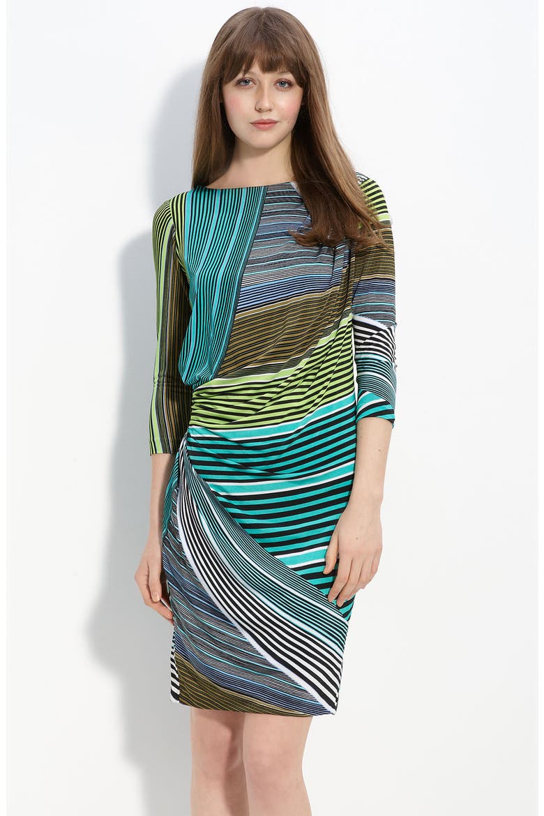 Stripe Jersey Sheath Dress, Main, color, GREEN