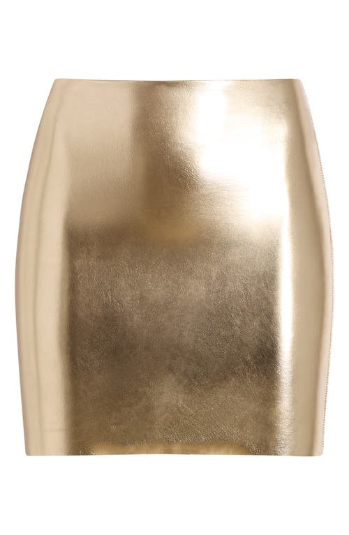 Commando Faux Leather Miniskort In Goldleaf