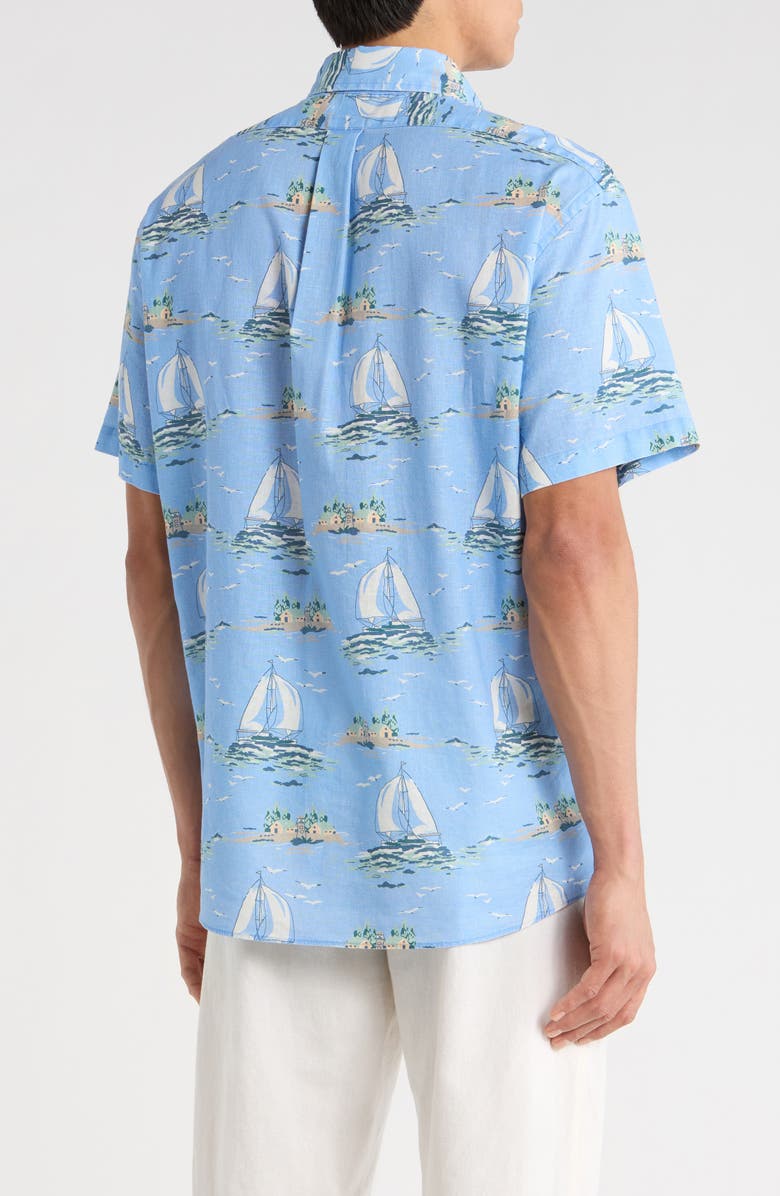 Brooks Brothers Boat Print Button-Up Shirt, Alternate, color, 