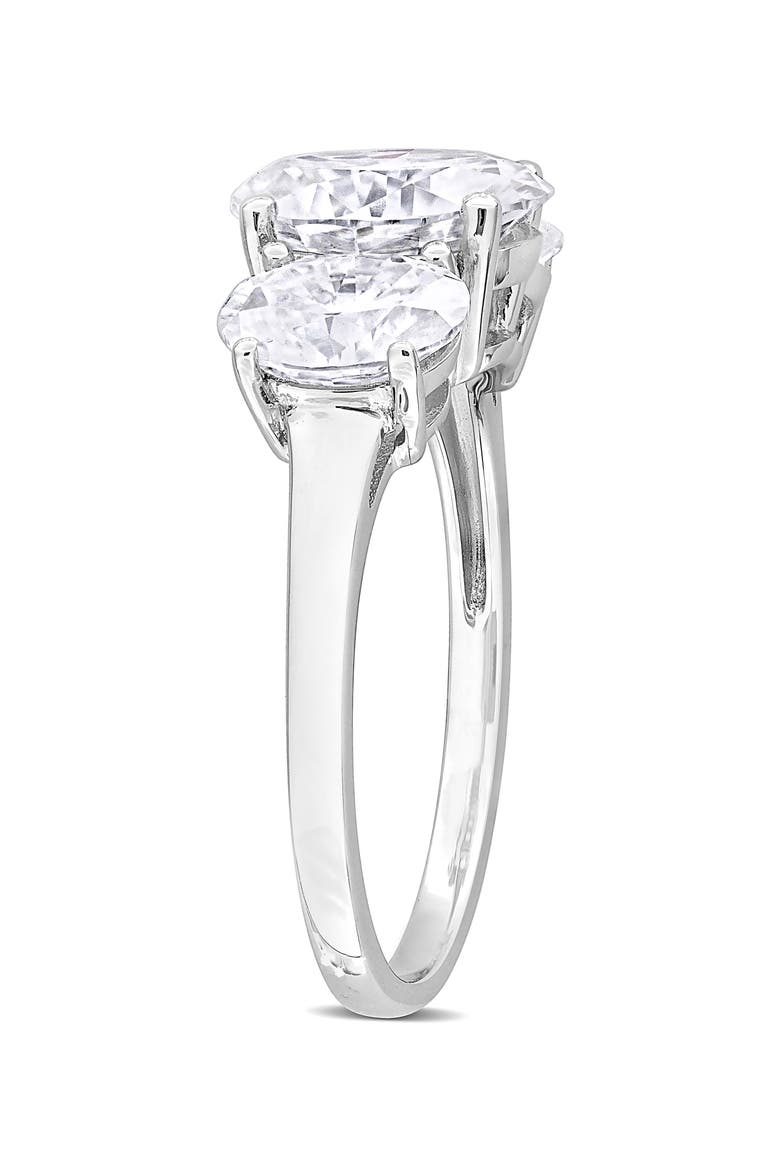 Sterling Silver Oval Cut Created Moissanite Engagement Ring, Alternate, color, SILVER