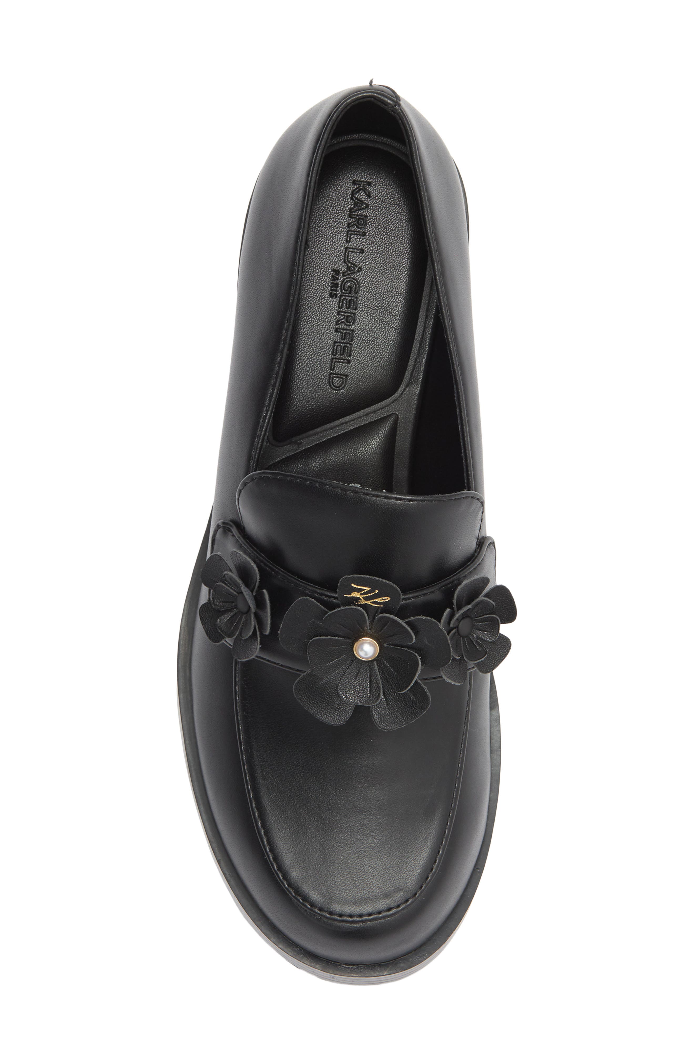 KARL LAGERFELD PARIS Camilia Fleur Loafer, Alternate, color, Black