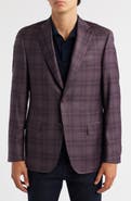 Heritage Gold Milano Regular Fit Purple Plaid Super 130s Wool Sport Coat