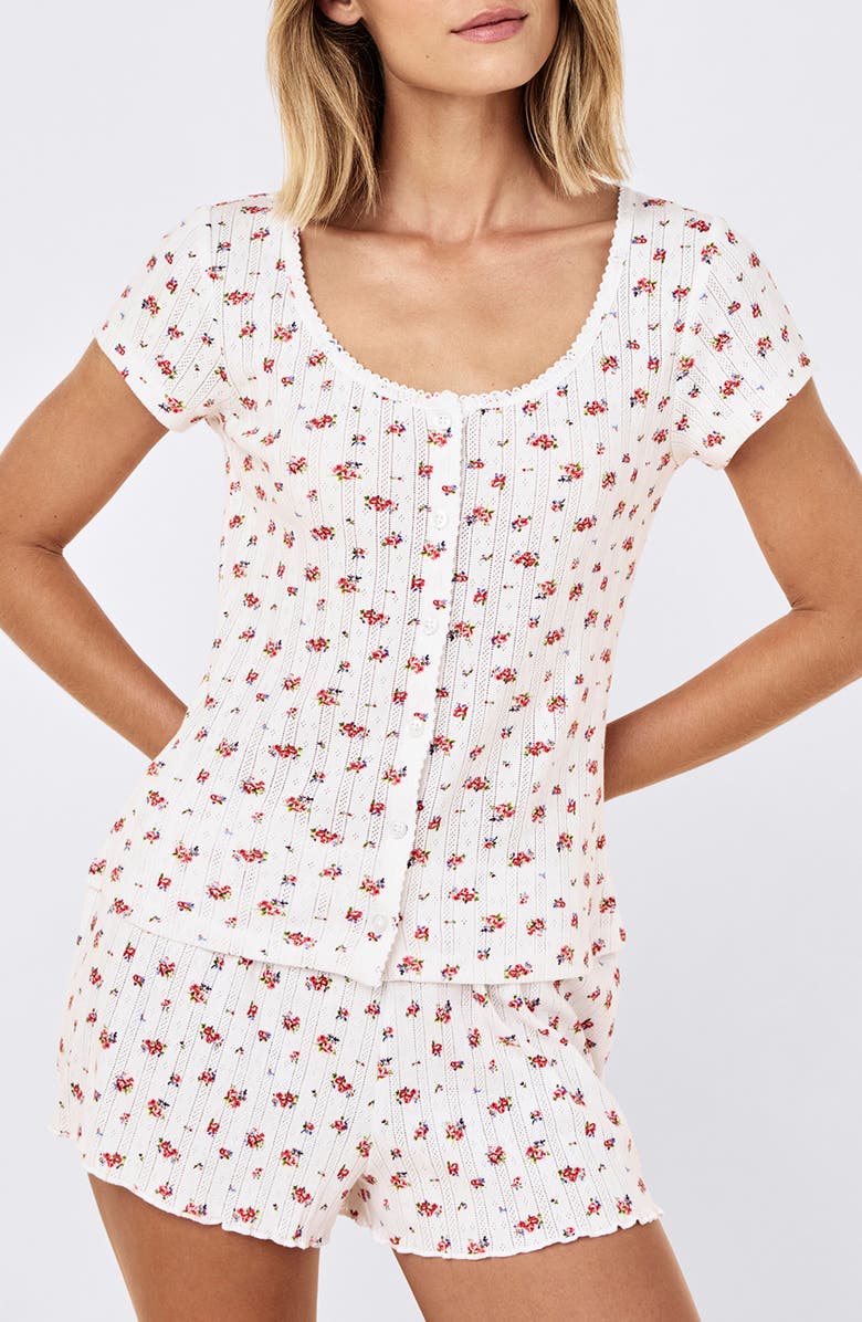 Papinelle Imogen Pointelle T-Shirt, Alternate, color, Posy Floral