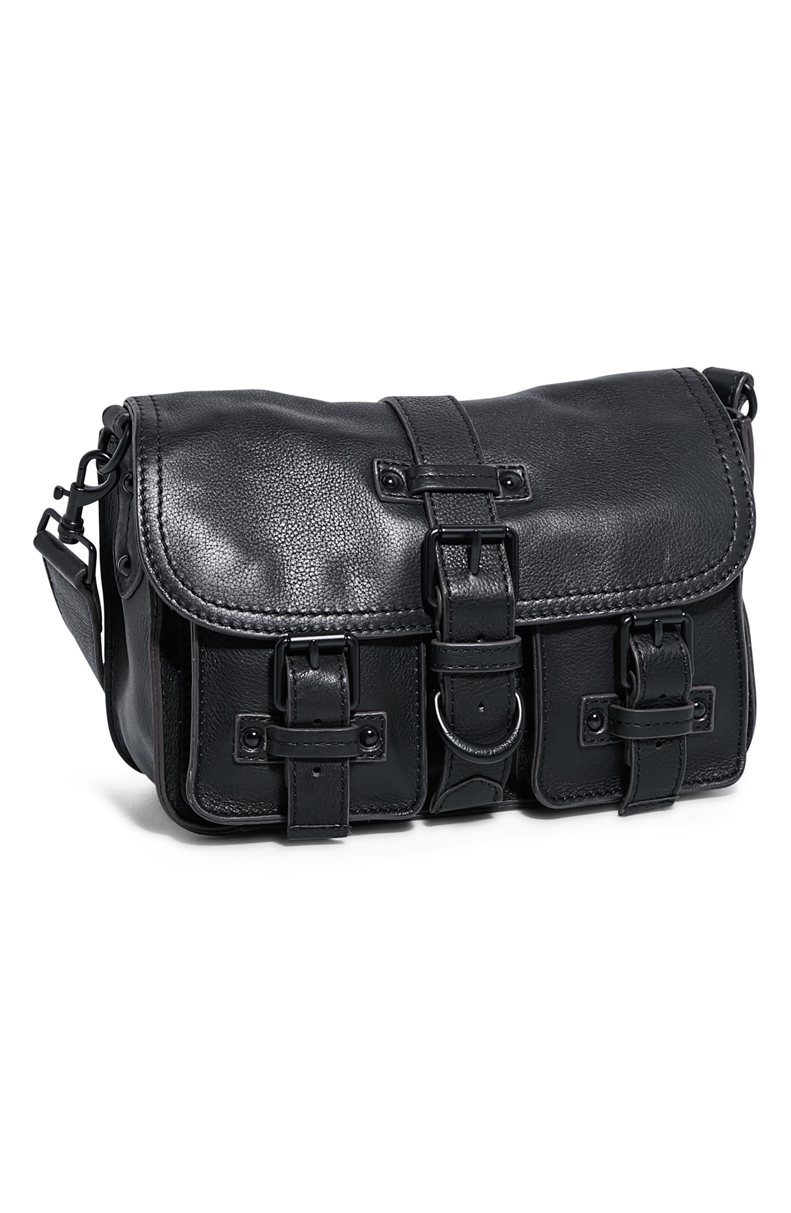 AIMEE Saddle Up Leather Crossbody Bag, Alternate, color, Black
