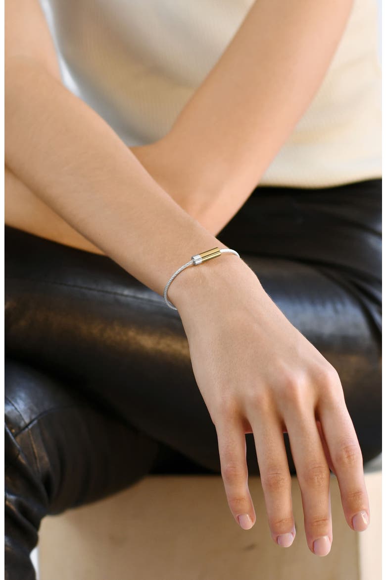Men's 7G Sterling Silver & 18K Gold Cable Bracelet, Alternate, color, SILVER & YELLOW GOLD