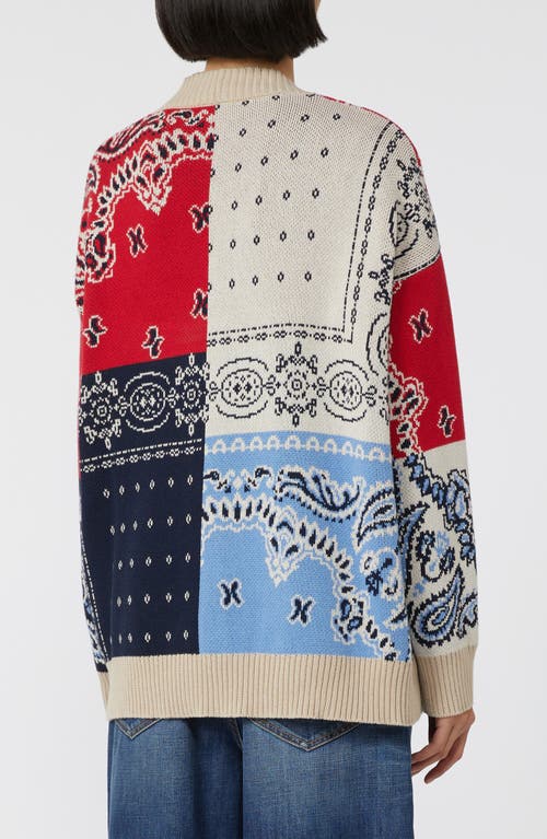 Weekend Max Mara Baobab Mixed Print Cotton Cardigan In Multi