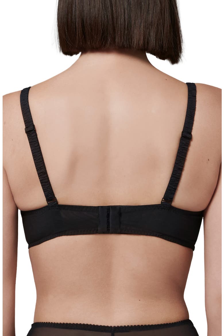 Intrigue Sheer Underwire Demi Bra, Alternate, color, BLACK