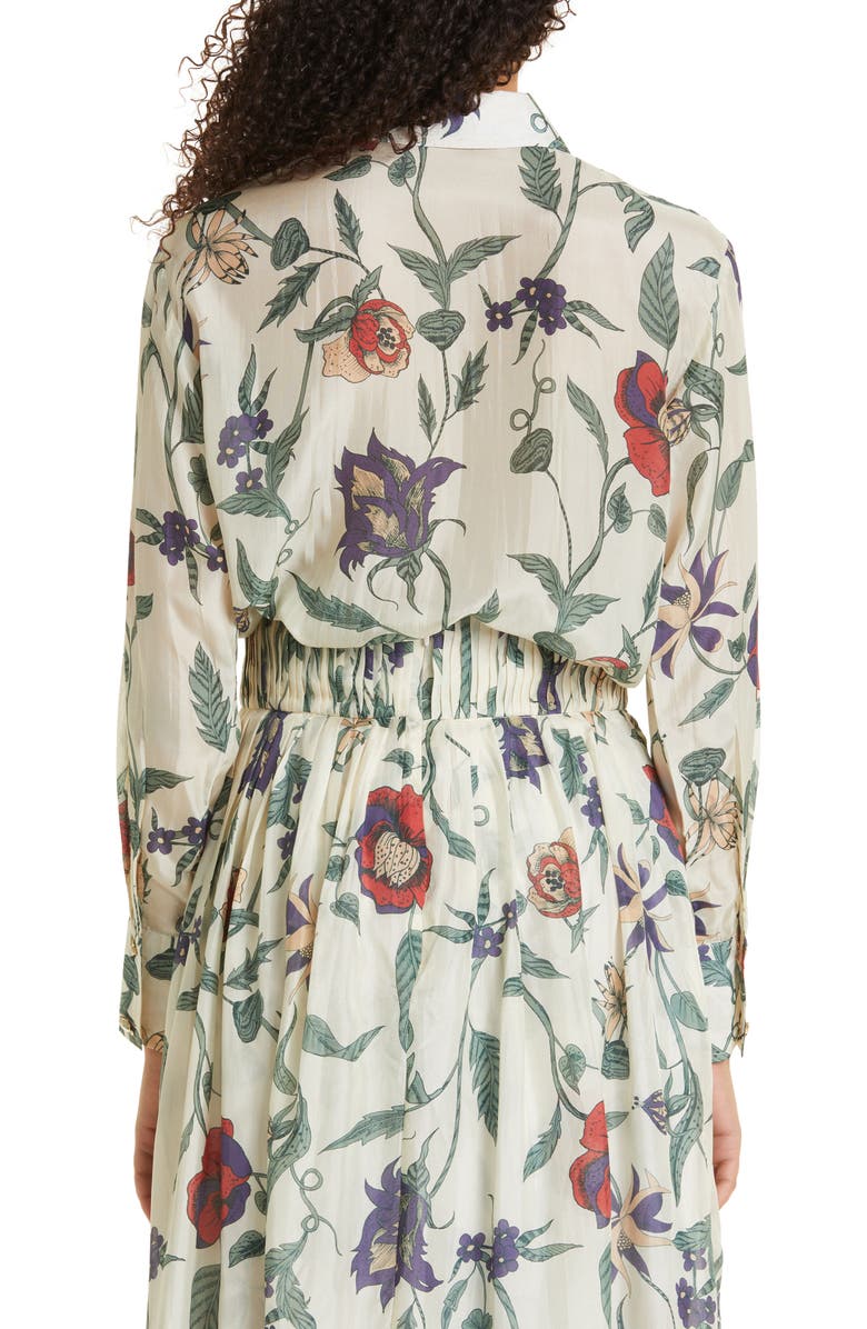 Isla & White Salome Floral Silk Top, Alternate, color,