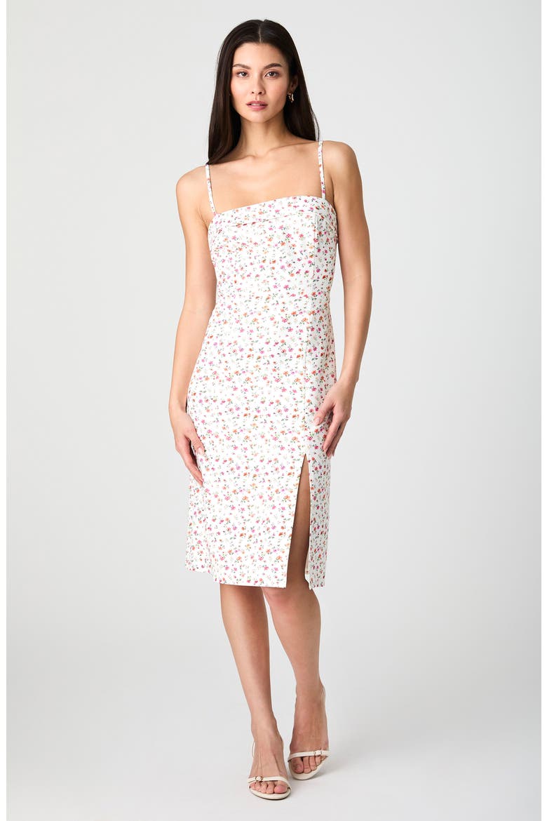 Echo Floral Crepe Midi Dress, Alternate, color, CERISE PINK MULTI