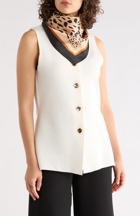 Animal Print Square Scarf