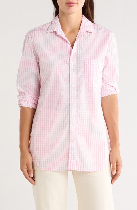 Joedy Grid Cotton Boyfriend Shirt