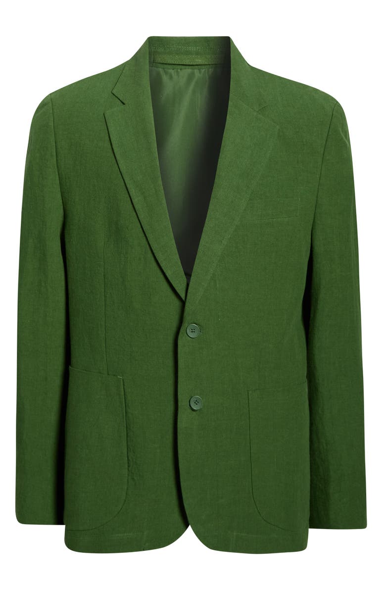 Percival Tailored Fit Solid Linen Blazer, Alternate, color, Forest