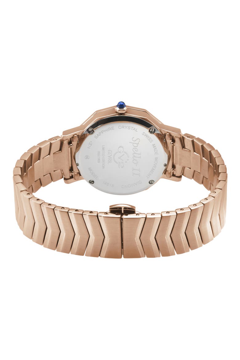Spello II Mother-of-Pearl & Diamond Bracelet Watch, 36mm, Alternate, color, ROSE GOLD
