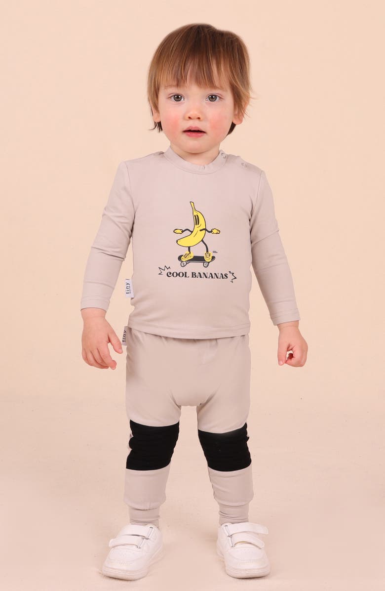 TINY by TINY TRIBE Cool Banana Long Sleeve Shirt & Pants Set, Alternate, color, Grey