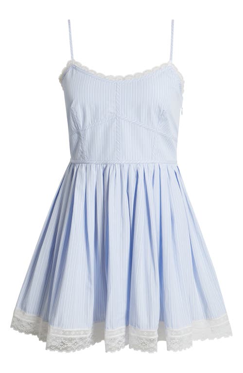 Loveshackfancy Harrisine Lace Trim Fit & Flare Minidress In Blue