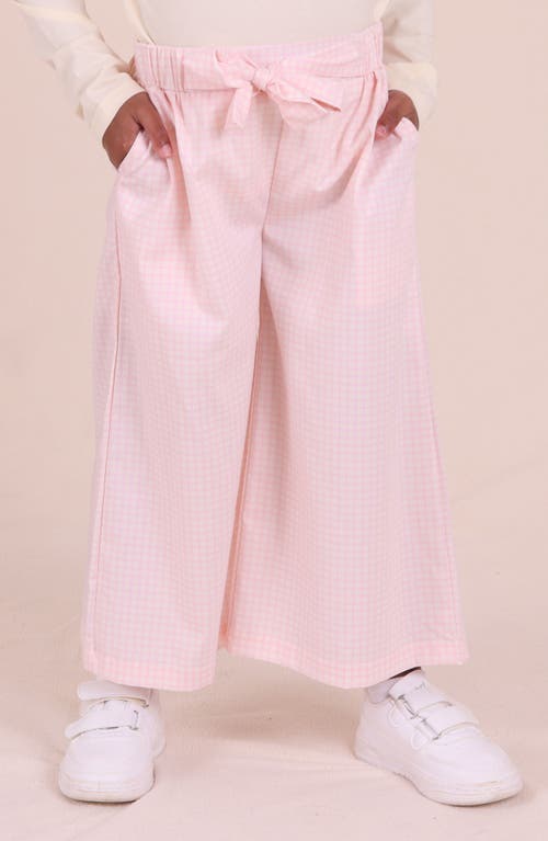 Tiny Tribe Kids' Tie Belt Wide Leg Pants In Pink