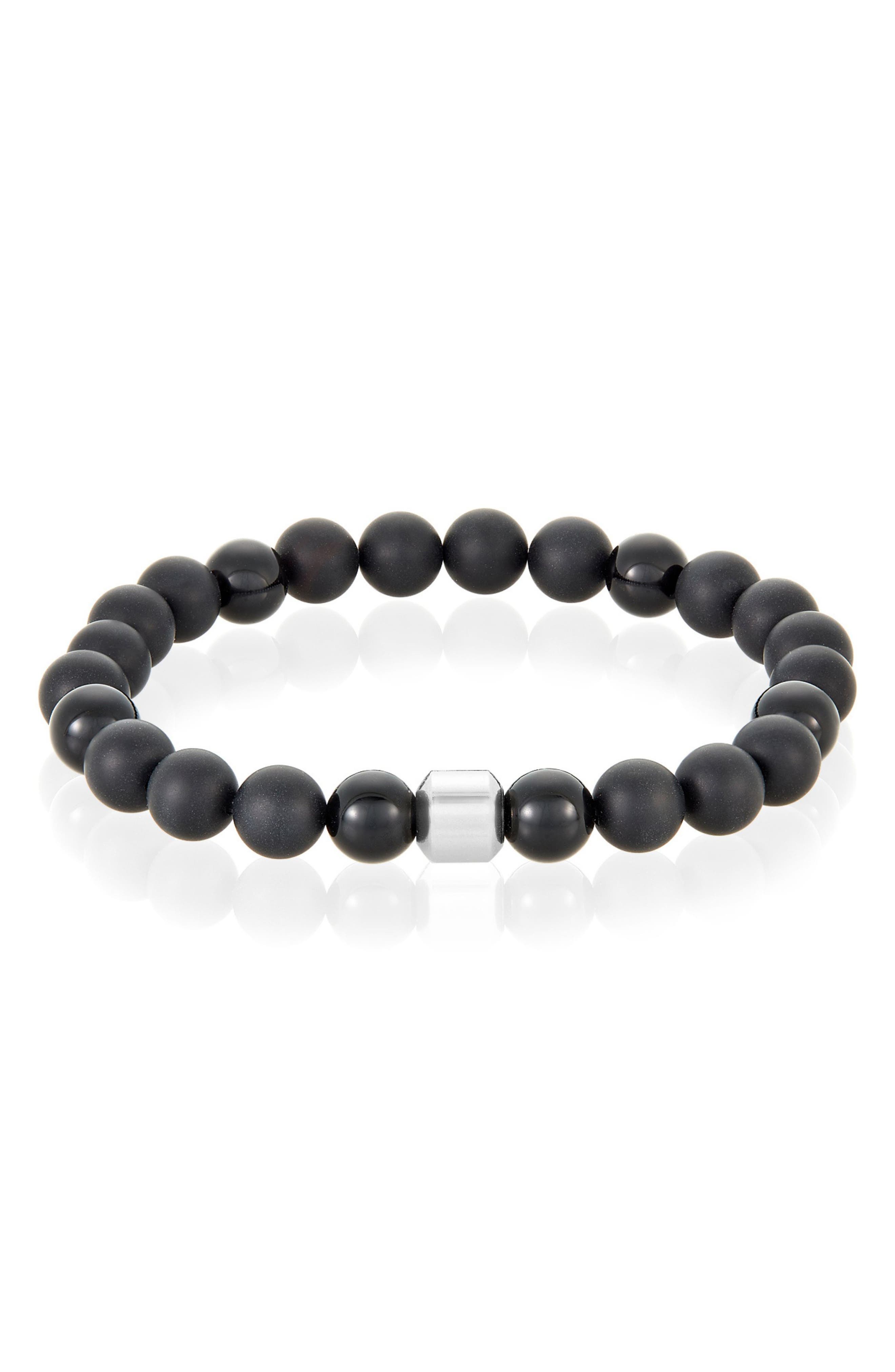 Adornia Chain Necklace & Beaded Bracelet Set (Men) | Nordstromrack