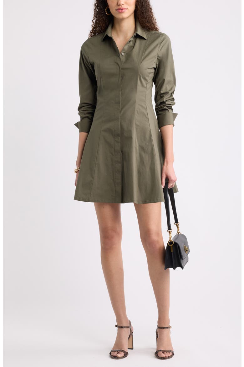 Seamed Minidress, Alternate, color, OLIVE SARMA