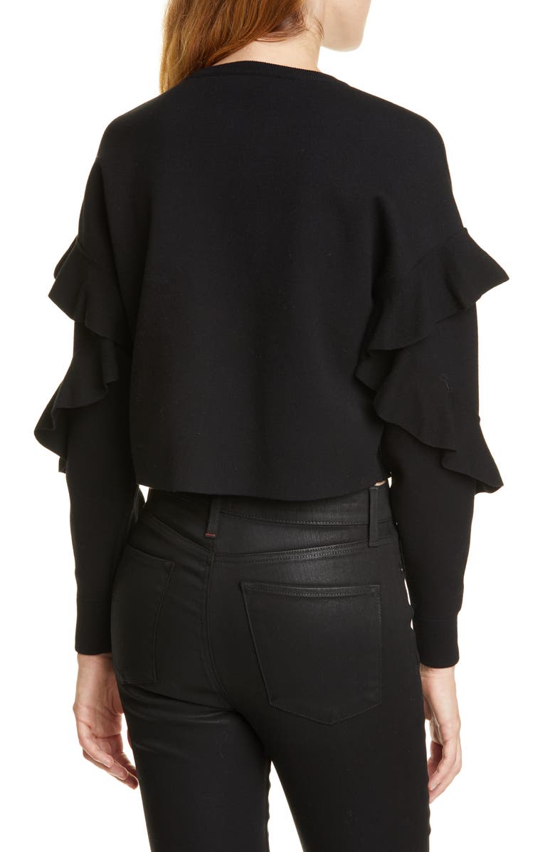 Alice + Olivia Nettie Ruffle Sleeve Sweater, Alternate, color,
