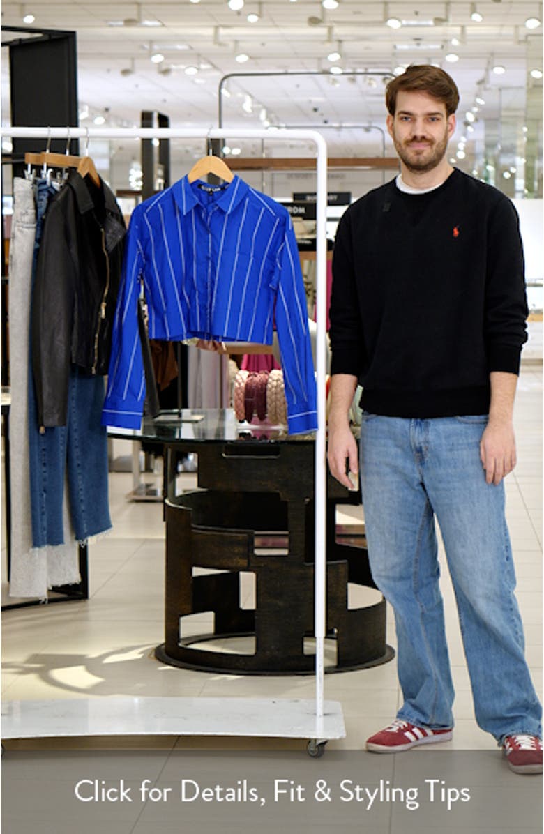 Stripe Crop Button-Up Shirt, sales video thumbnail