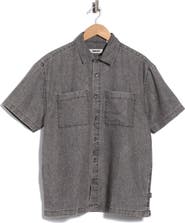 DKNY SPORTSWEAR Short Sleeve Chambray Button-Up Shirt