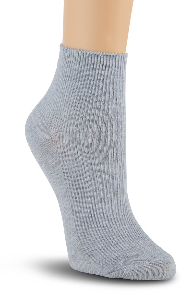 Laundry by Shelli Segal 6-Pack Lettuce Edge Quarter Length Socks, Alternate, color, White Multi