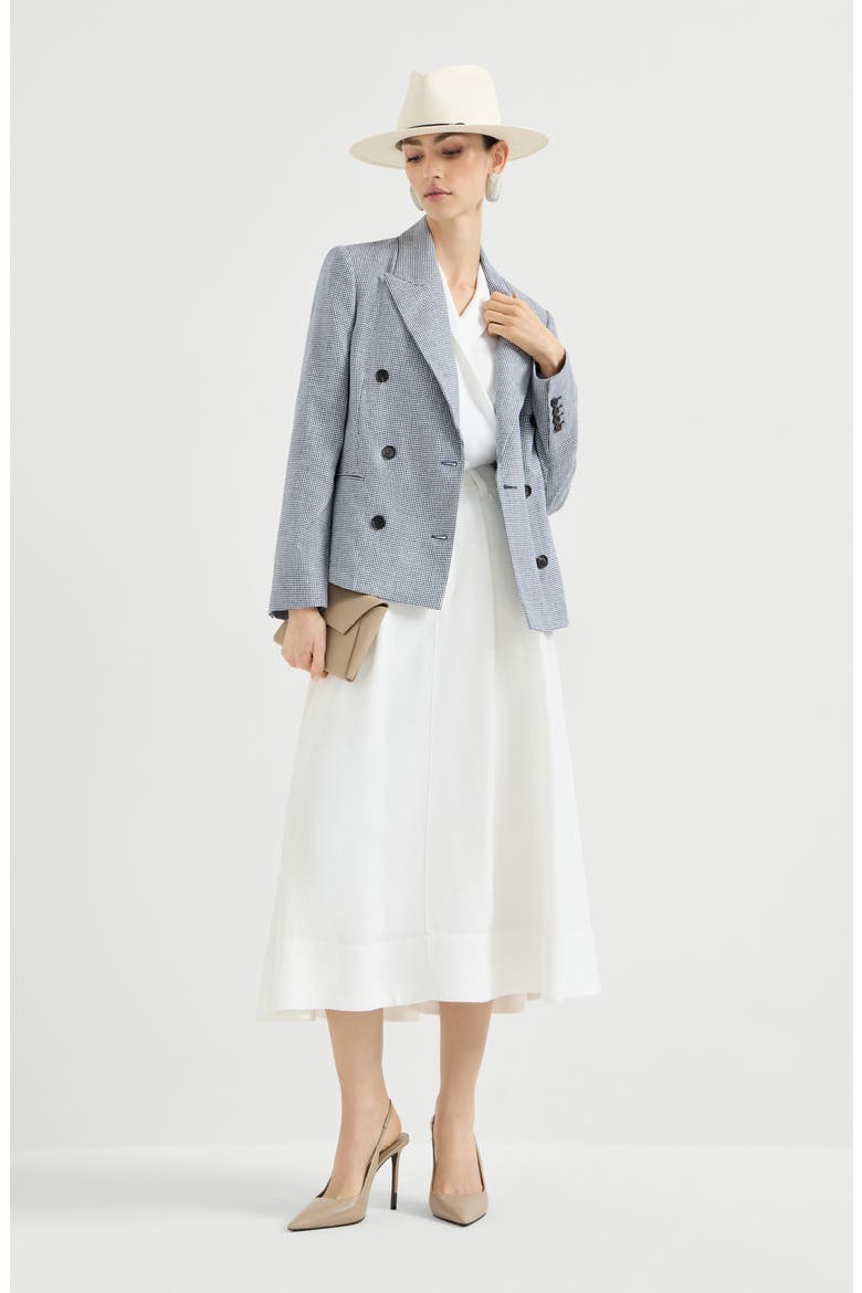 Fluid twill vest with monili, Alternate, color, White
