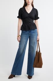 Treasure & Bond Cutwork Peplum Top