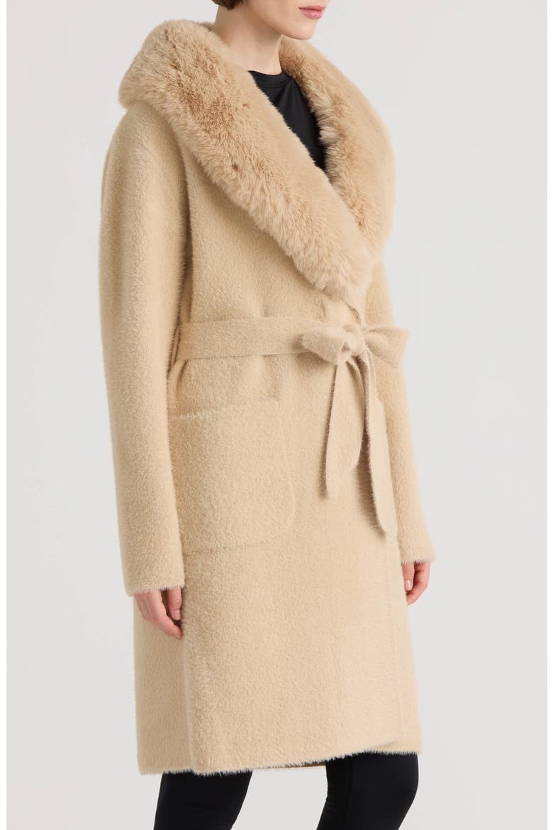 Belted Sailor Collar Coatigan, Alternate, color, LIGHT CAMEL